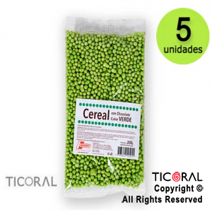 CEREAL CHOCOLATE COLOR VERDE  X 5 paquetes X200GR ARGENFRUT